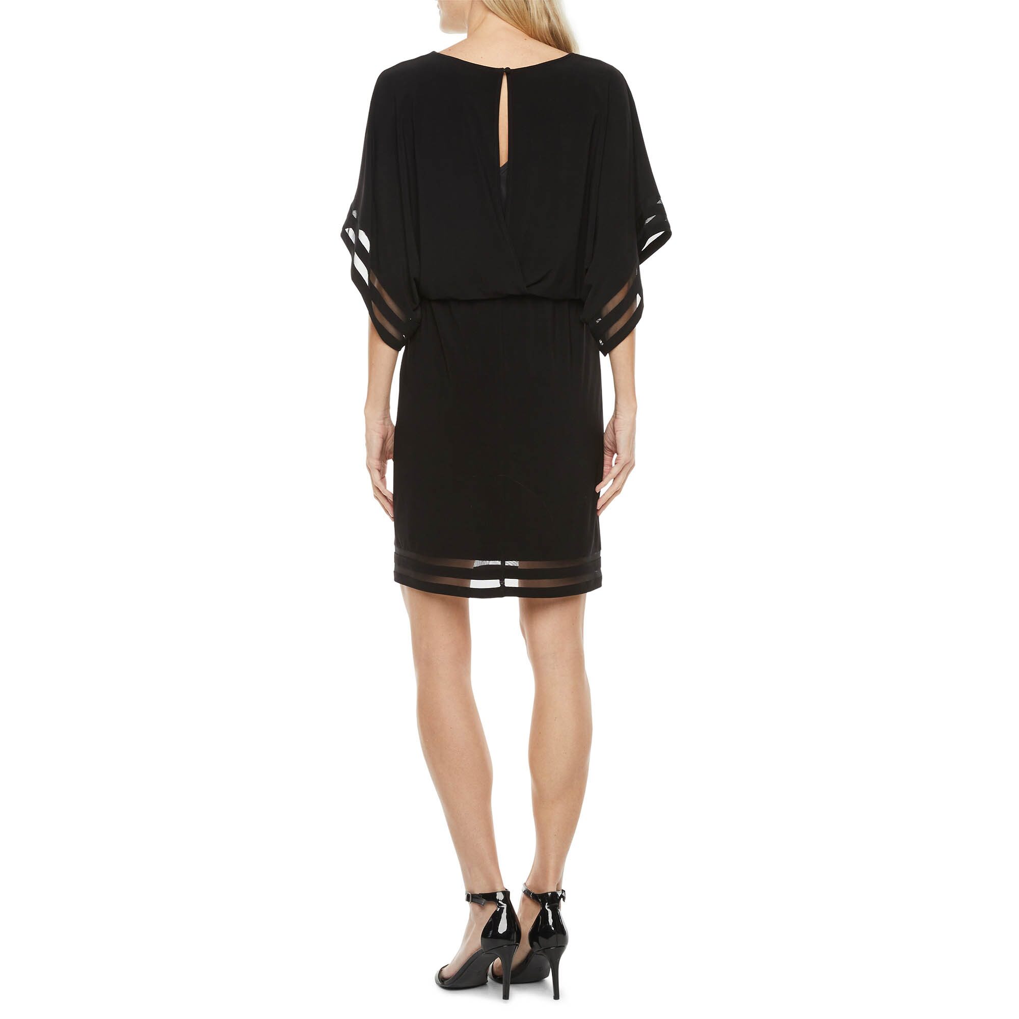 Jessica Howard Womens Boat Neck 3/4 Sleeve Sheath Dress