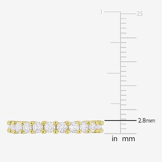 Womens Lab Created White Sapphire 18K Gold Over Silver Eternity Stackable Ring