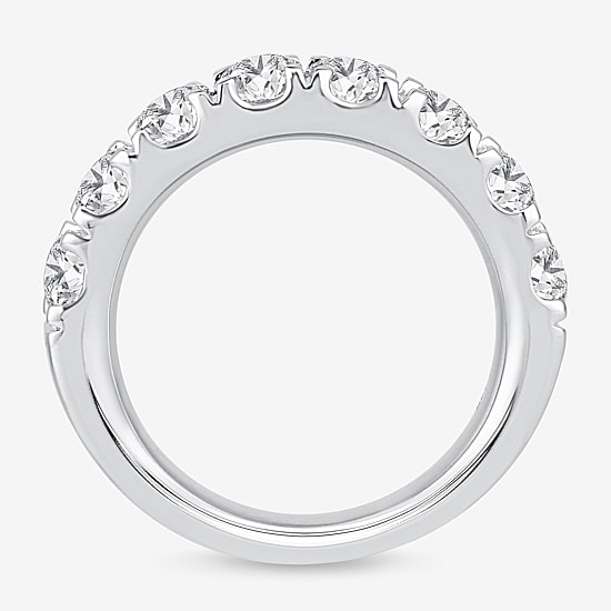 (H-I / Si1-Si2) Womens 3MM 2 CT. T.W. Lab Grown White Diamond 14K Gold Wedding Band