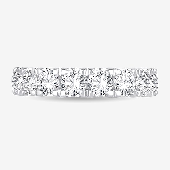 (H-I / Si1-Si2) Womens 3MM 2 CT. T.W. Lab Grown White Diamond 14K Gold Wedding Band