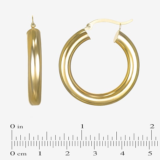 14K Gold 5mm x 25 - 40mm Hoop Earrings