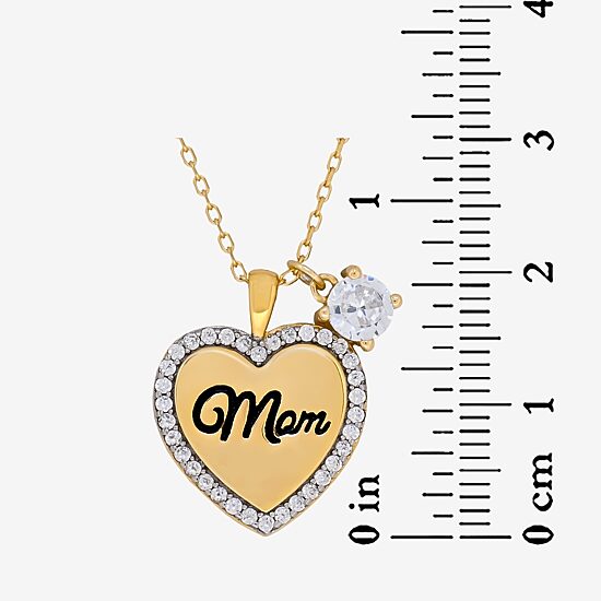 Womens 2 CT. T.W. Cubic Zirconia 18K Gold Over Silver Heart 2-pc. Jewelry Set