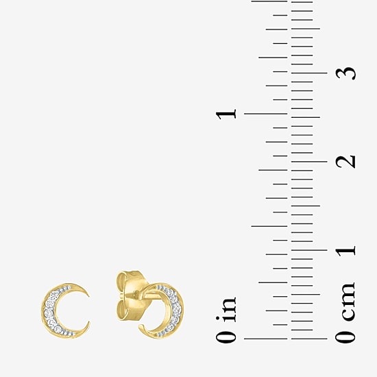 Diamond Addiction Diamond-Accent Natural Diamond 14K Gold Over SIlver or Sterling SIlver LIghtning Bolt Moon Star 3 Pair Earring Set