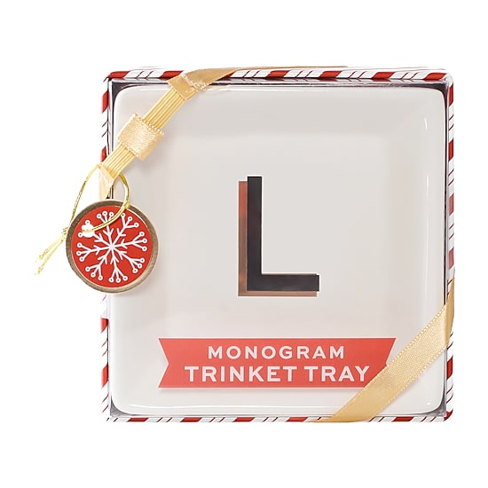 Pink Sky Monogrammed Trinket Tray