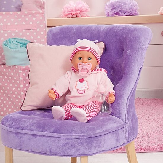 Bayer Design Pink Cupcake 24 Sounds 15 Inch Doll 3-pc. Toy Playset