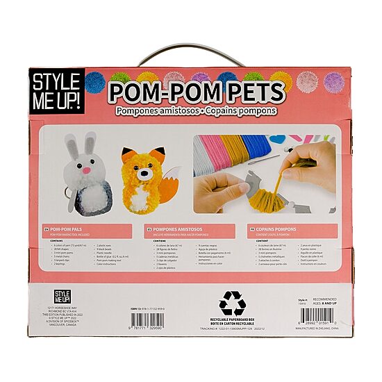 Style Me Up Pom Pom Pets - Kids Yarn Crafting Kit Craft Kit