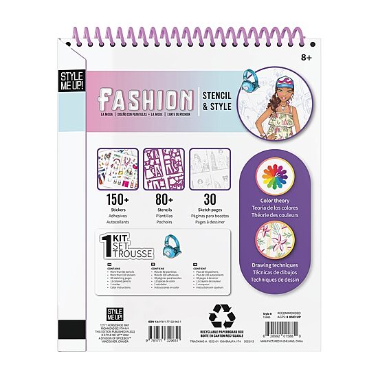 Style Me Up Fashion Stencil & Style Kids Art Kit 16-pc. Art Set
