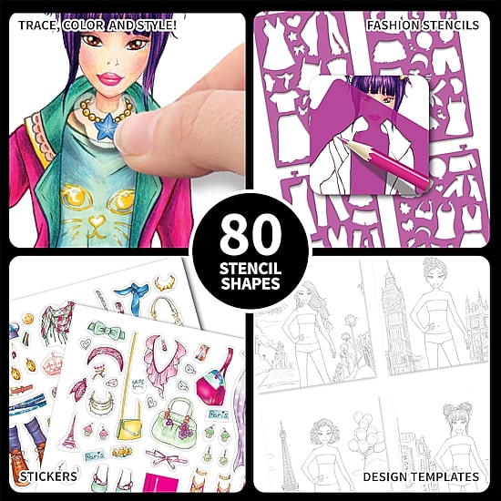 Style Me Up Fashion Stencil & Style Kids Art Kit 16-pc. Art Set
