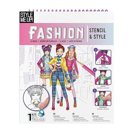Style Me Up Fashion Stencil & Style Kids Art Kit 16-pc. Art Set