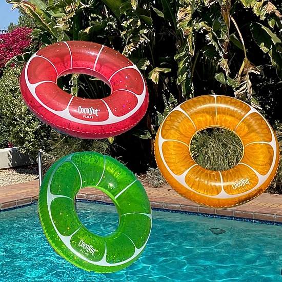 Coconut Float Tangerine Orange Glitter Water Accessory Pool Float