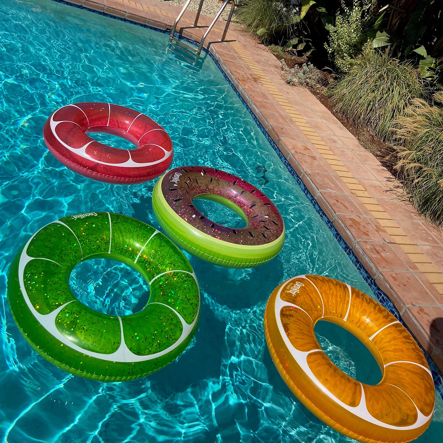 Coconut Float Tangerine Orange Glitter Water Accessory Pool Float