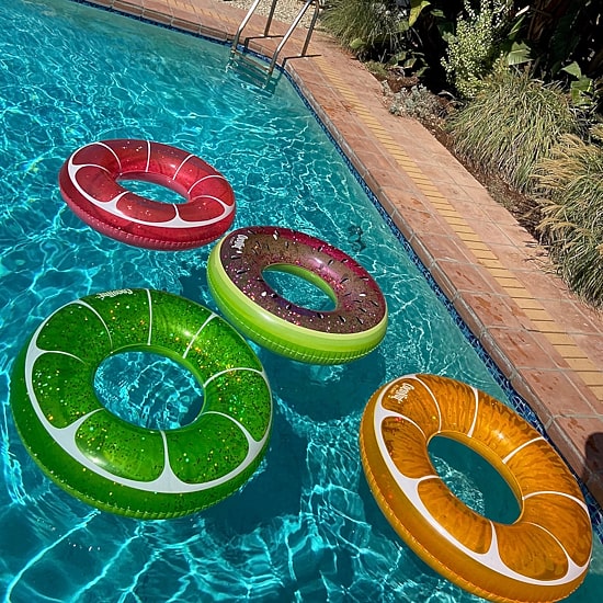 Coconut Float Tangerine Orange Glitter Water Accessory Pool Float