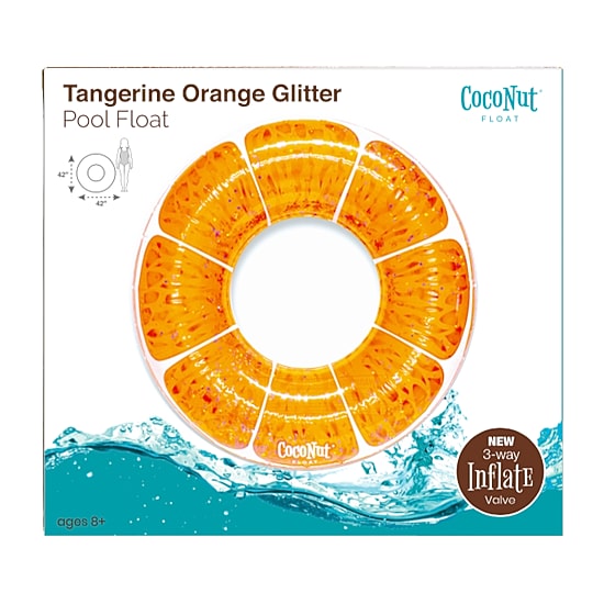 Coconut Float Tangerine Orange Glitter Water Accessory Pool Float