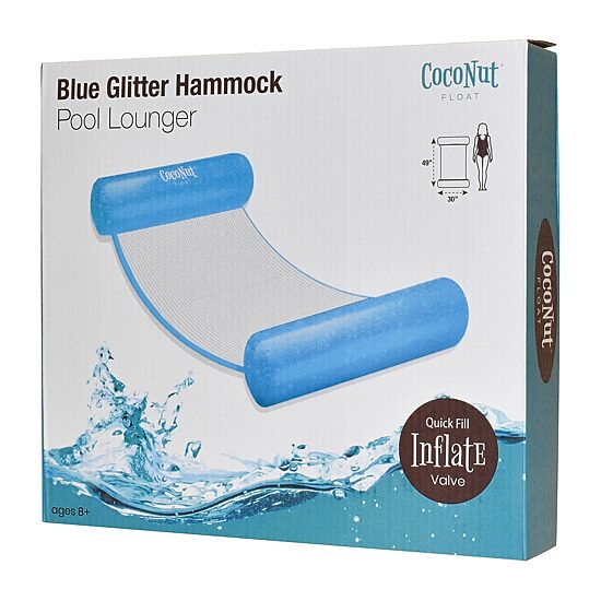 Coconut Float Blue Glitter Hammock Pool Lounger Pool Float