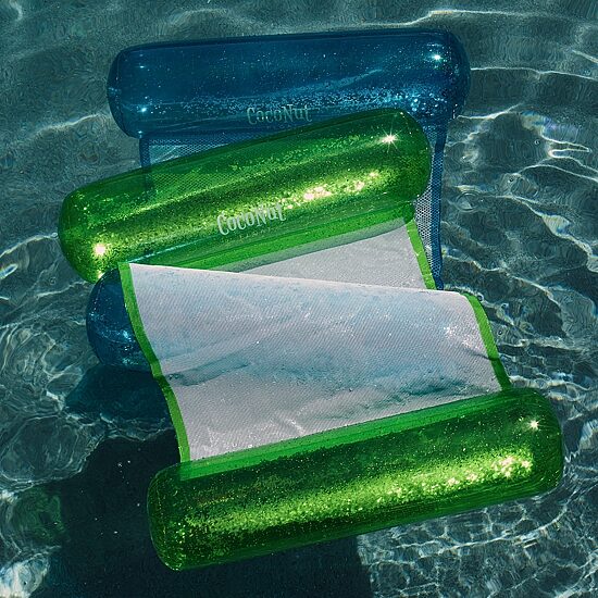 Coconut Float Blue Glitter Hammock Pool Lounger Pool Float