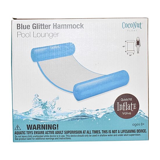 Coconut Float Blue Glitter Hammock Pool Lounger Pool Float