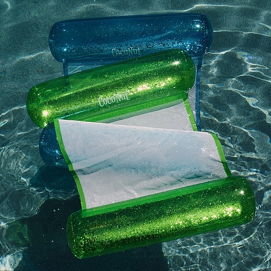 Coconut Float Green Glitter Hammock Pool Lounger Pool Float