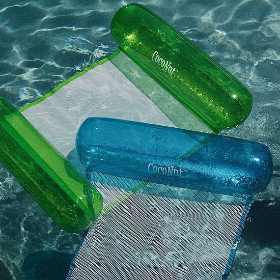 Coconut Float Green Glitter Hammock Pool Lounger Pool Float