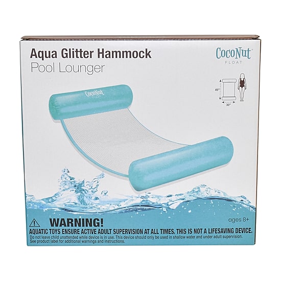 Coconut Float Aqua Glitter Hammock Lounger Pool Float
