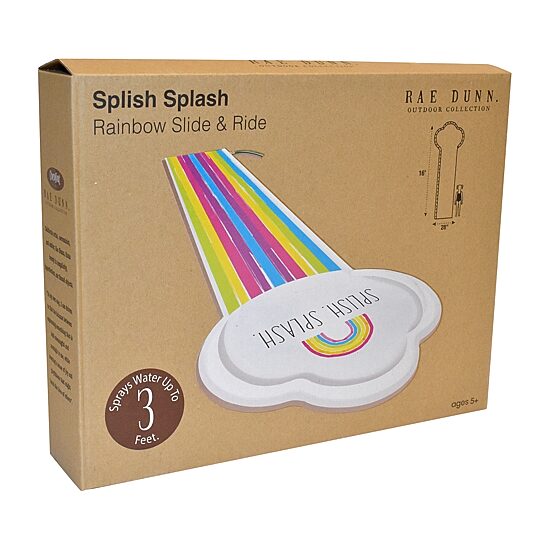 Rae Dunn Splish Splash Rainbow Slide & Ride Water Slide