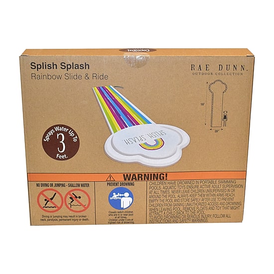 Rae Dunn Splish Splash Rainbow Slide & Ride Water Slide