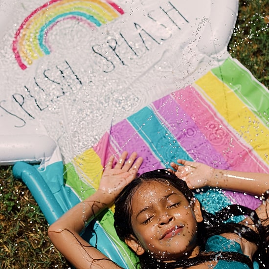 Rae Dunn Splish Splash Rainbow Slide & Ride Water Slide