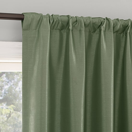 Sun Zero Evelina Faux Dupioni Silk Thermal Extreme Back Tab Energy Saving 100% Blackout Single Curtain Panel