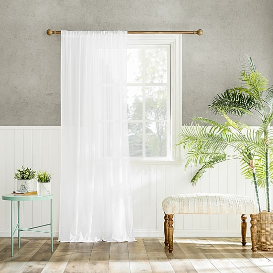 Archaeo Coralie Rod Pocket Sheer Single Curtain Panel