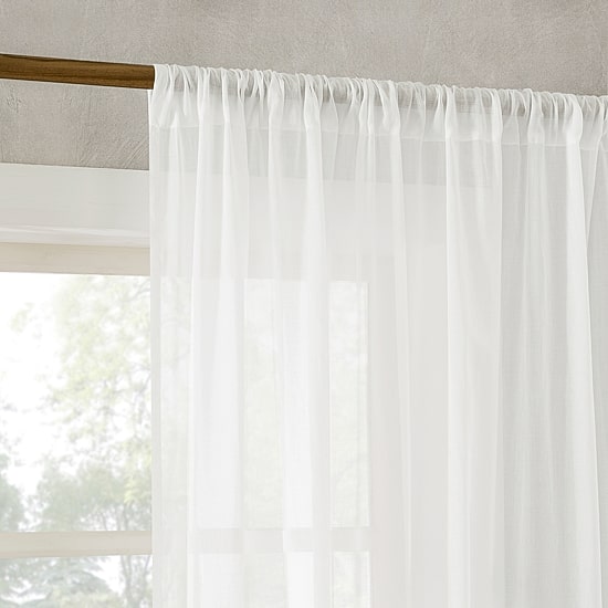 Archaeo Coralie Rod Pocket Sheer Single Curtain Panel