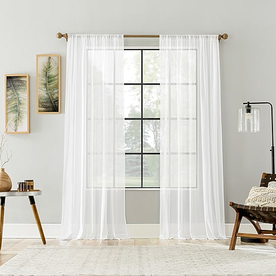 Archaeo Coralie Rod Pocket Sheer Single Curtain Panel