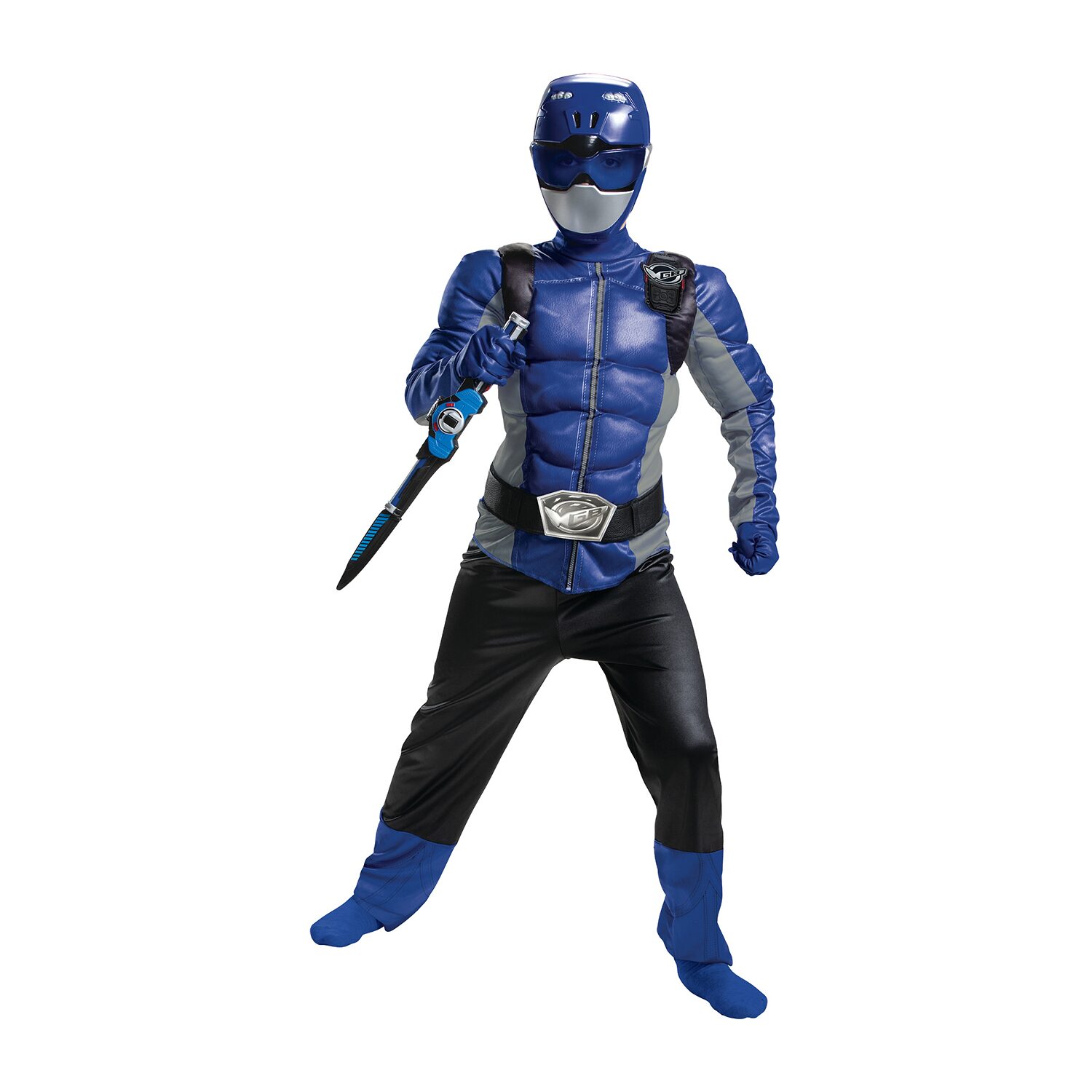 Little & Big Kid Boys Beast Morphers Blue Muscle Power Rangers Costume