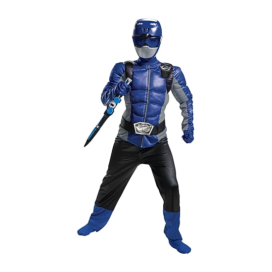 Little & Big Kid Boys Beast Morphers Blue Muscle Power Rangers Costume