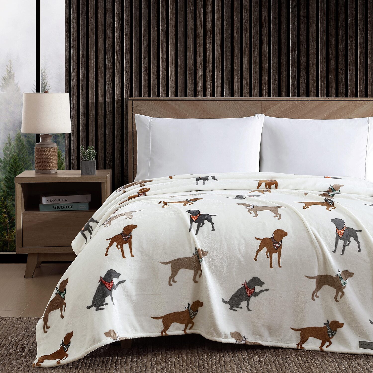 Eddie Bauer Dogs with scarves fleece Blanket