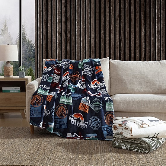 Eddie Bauer Stamps Plush fleece Blanket