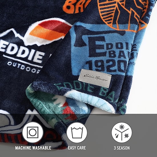 Eddie Bauer Stamps Plush fleece Blanket