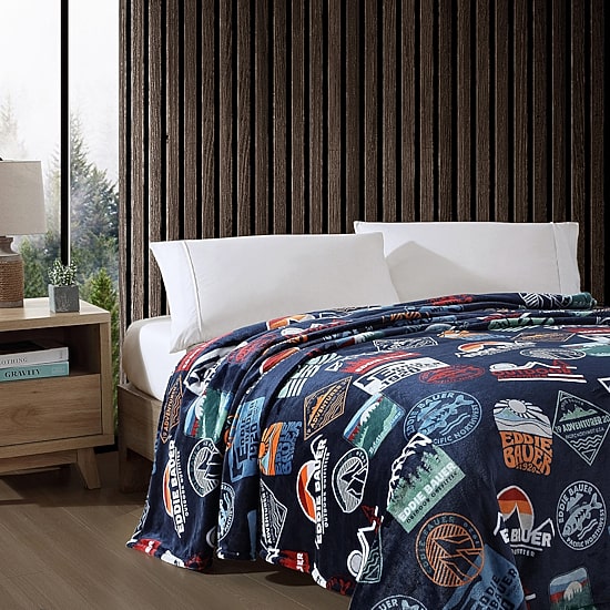 Eddie Bauer Stamps Plush fleece Blanket