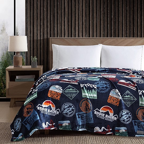 Eddie Bauer Stamps Plush fleece Blanket