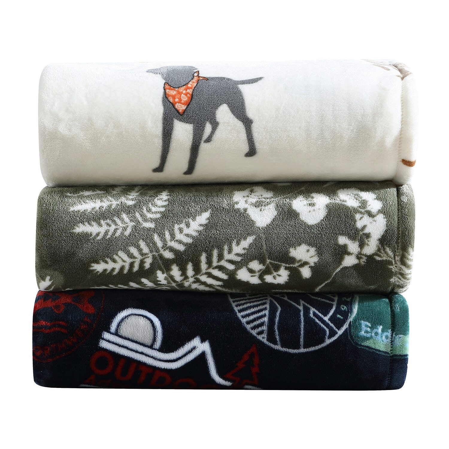 Eddie Bauer Stamps Plush fleece Blanket