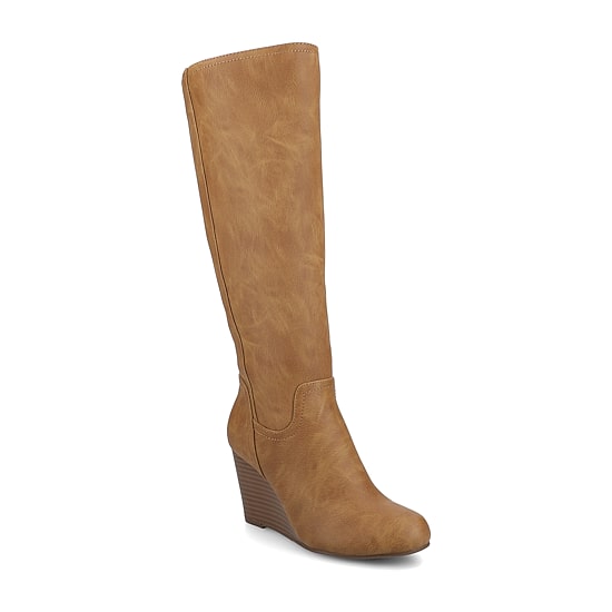 Journee Collection Womens Langly Wedge Heel Dress Boots