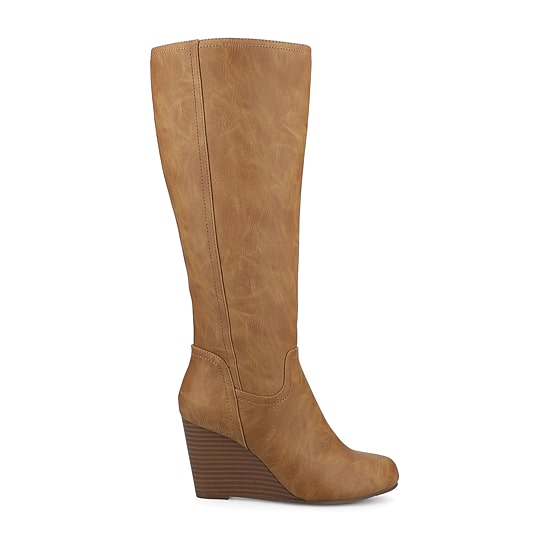 Journee Collection Womens Langly Wedge Heel Dress Boots