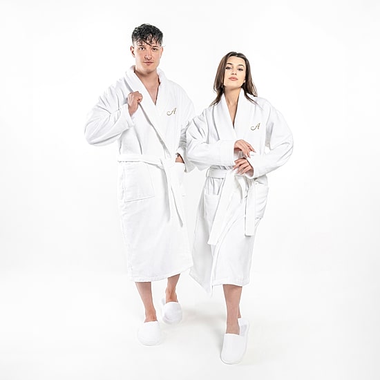 Linum Home Textiles Personalized Anovia Bathrobe Unisex Adult Long Length Long Sleeve Robe