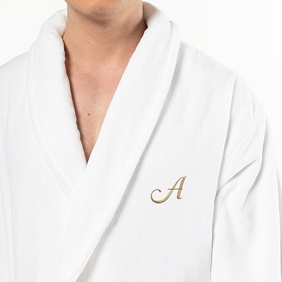 Linum Home Textiles Personalized Anovia Bathrobe Unisex Adult Long Length Long Sleeve Robe