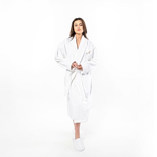 Linum Home Textiles Personalized Anovia Bathrobe Unisex Adult Long Length Long Sleeve Robe