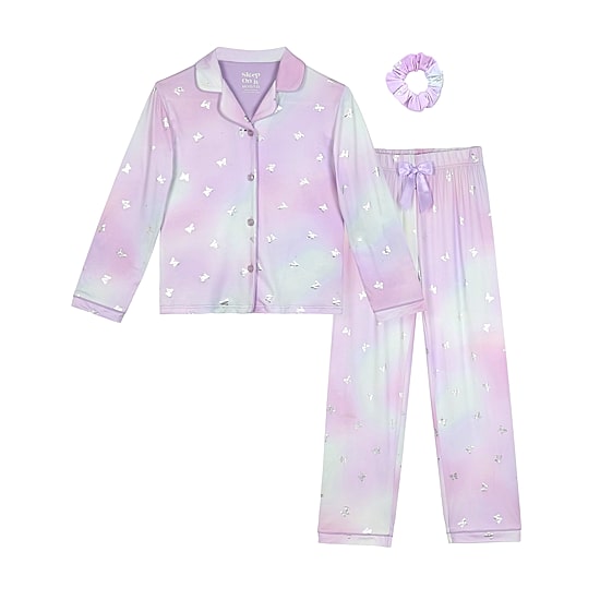 Sleep On It Little & Big Kid Girls Long Sleeve 3-pc. Pajama Set
