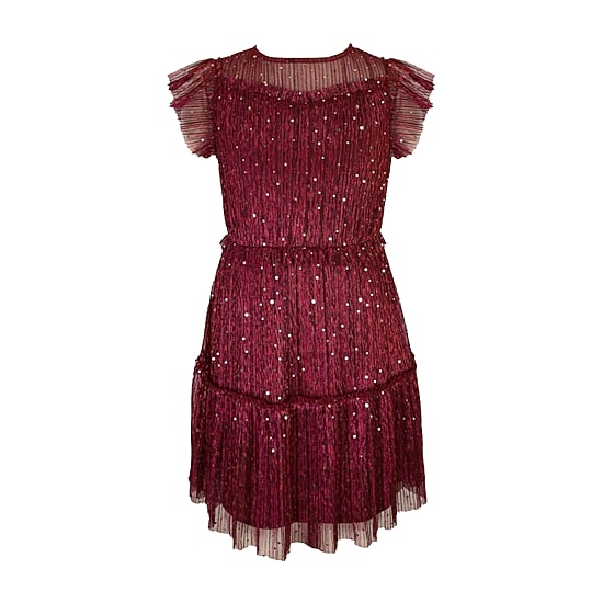Lilt Big Kid Girls Embellished Short Sleeve Ruffled A-Line Dress