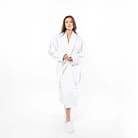 Linum Home Textiles Anovia Bathrobe Unisex Adult Velour Long Sleeve Long Length Robe