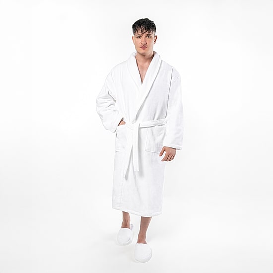 Linum Home Textiles Anovia Bathrobe Unisex Adult Velour Long Sleeve Long Length Robe