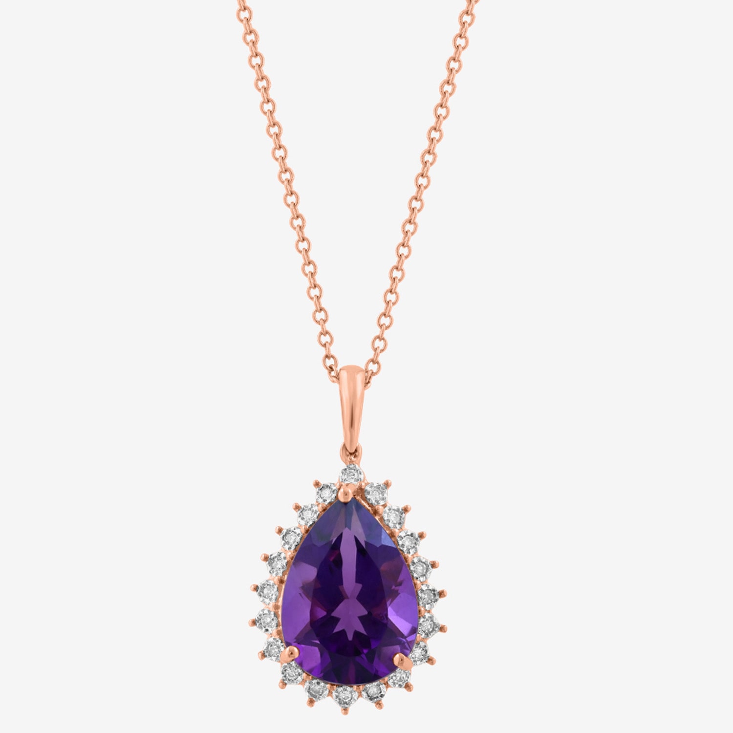 Effy Final Call Limited Quantities! Womens 1/10 CT. T.W. Genuine Purple Amethyst 14K Gold Pear 18 Inch Pendant Necklace