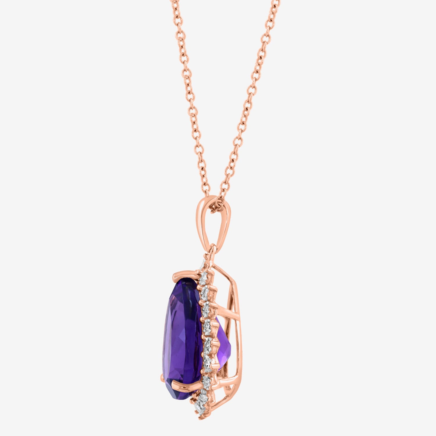 Effy Final Call Limited Quantities! Womens 1/10 CT. T.W. Genuine Purple Amethyst 14K Gold Pear 18 Inch Pendant Necklace