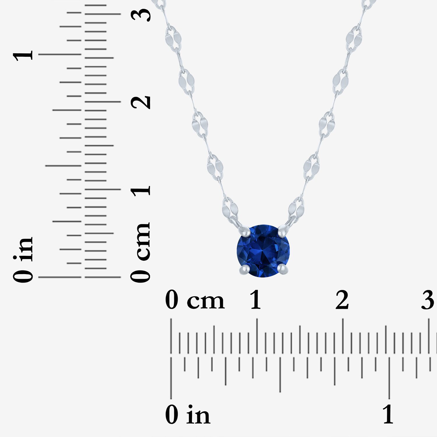 Gemstone Sterling Silver Round 16 Inch Pendant Necklace